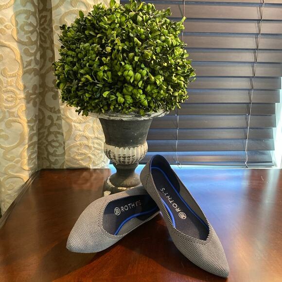 Size W 8 Rothy’s Birdseye womens shoes gray grey - Picture 1 of 7
